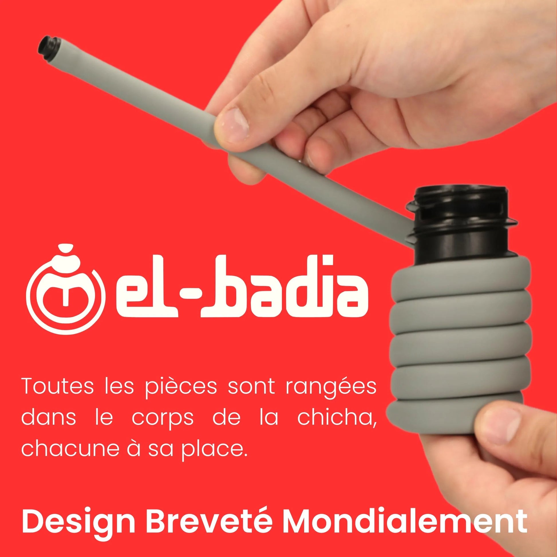 EL - BADIA P1 Portable Hookah 24 cm – Ultra - Compact Travel Shisha with Patented Hose Storage System, Reversible Ceramic Bowl & Silicone Hose (Acid Yellow) - Street wear urban