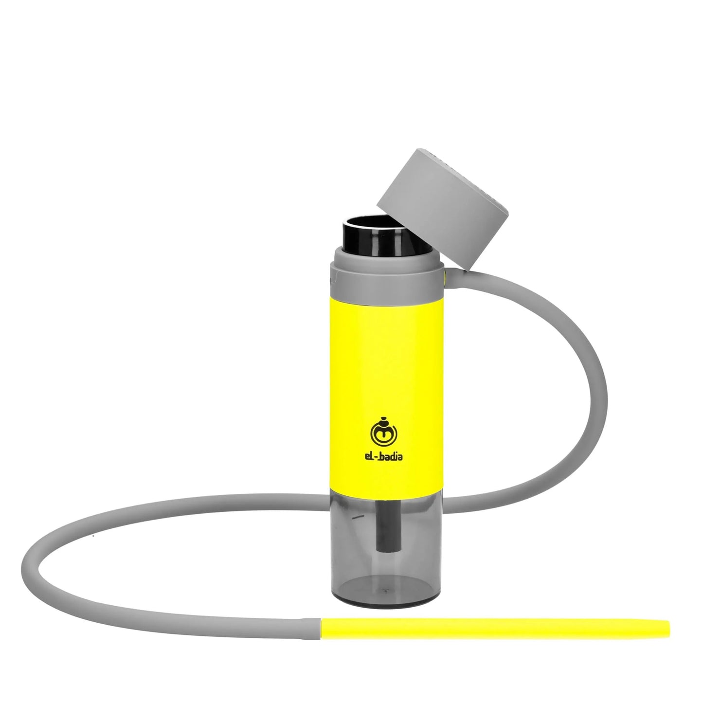 EL - BADIA P1 Portable Hookah 24 cm – Ultra - Compact Travel Shisha with Patented Hose Storage System, Reversible Ceramic Bowl & Silicone Hose (Acid Yellow) - Street wear urban