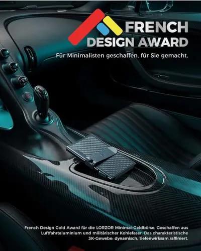 LORZOR Men's Military Carbon Fiber Card Holder, Small Wallets for Men with Detachable Bill Clip, black (Carbon), Modern - Street wear urban