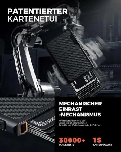 LORZOR Men's Military Carbon Fiber Card Holder, Small Wallets for Men with Detachable Bill Clip, black (Carbon), Modern - Street wear urban