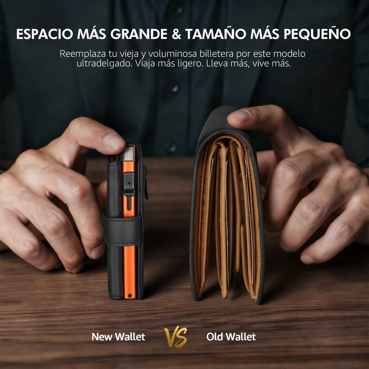 TENBST Men's Wallets, Carbon Fiber Credit Card Holder with RIFD Protection | Minimalist Men's Card Holder, Carteira for Zip and Banknotes | Gift Box, Black/White, Classic - Street wear urban